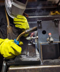 Workhorse Welding Pliers For Pros Copper Forged 300A Electric Welding Clamp in use during industrial welding process
