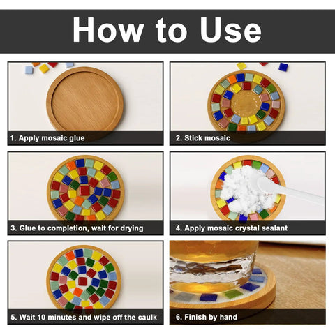 Step-by-step guide on applying White Mosaic Crystal Grout 200G No Water Needed Direct Caulking For Mosaics Tile Tools.