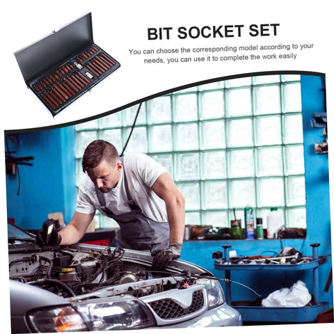 Professional Spline And Star Bit Socket Set Featuring Ergonomic Comfort Handles Grease Monkey Garage Essential For Diy Auto Repair And Workshop Daily Maintenance in use on a car engine.