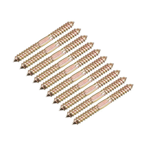 Heavy Duty Hanger Bolts Set 12 To 80 Piece Double Ended Self Tapping Wood To Dowel Screws 4x25mm Carbon Steel Electroplated Finish