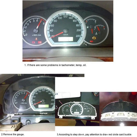 Instrument Cluster Stepper Motor Repair Kit X27 168 installation guide showing gauge removal steps and tool use