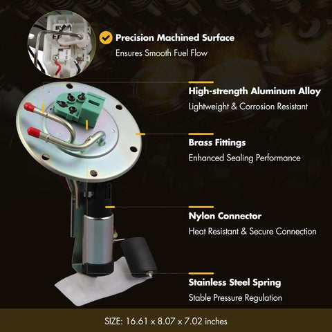Heavy Duty Electric Fuel Pump For Honda CRV 1997 1998 1999 2 Liter 4 Cylinder Direct Fit Replacement with high-strength aluminum alloy.