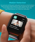 2K Smart Video Doorbell With Chime And Battery Powered Wireless Security Camera notification shown on smartwatch screen