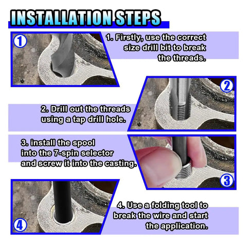 Step-by-step installation of Complete M6 X 1.0 Thread Repair Kit With Helicoil Inserts, tools shown in use