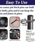 Hitch pin clip kit, stainless steel, 90-piece set in 6 sizes for hitch pin locks on trucks and machinery