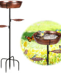 Bronze Metal Bird Bath For Outdoors With Removable Bowl And Heavy Duty Stand Built Tough Rust Proof Garden Feeder And Decor