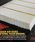 Duramax 6.6L Diesel Engine Air Filter For Chevy GMC 2500HD 3500HD 2017 2018 2019 Tough As Nails Filter That Slays Dirt Replaces A3231C Seals Tight For Maximum Power And Longer Engine Life. Close-up of pleated filter showing depth and material.