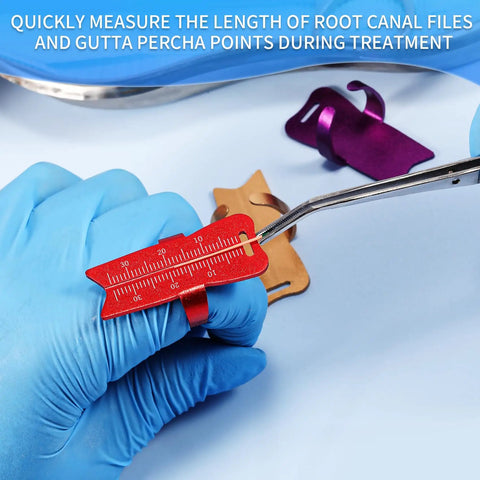 Aluminum Endodontic Measuring Ring Pro Grade Root Canal Ruler For Accurate 0 To 30mm Measurements, Lightweight Handy Dental Tool With Smooth Surface Easy To Use Durable Alloy Instrument For Precision, red 0-30mm