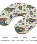 Ultra Cozy U Shaped Neck Pillow For Travel And Office Use Lightweight Reusable Polyester Napping Pillow With Abstract Frog Print
