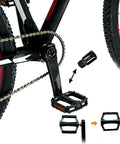 Bike Pedal Extenders Set 20mm Heavy Duty Chrome Molybdenum Steel Pedal Spacers 1 Pair installed on bicycle crank arm