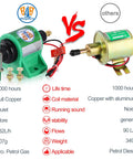 Comparison of 12V Universal Inline Fuel Pump With Five Sixteenth Inch Inlet And Outlet 35 GPH At Four To Seven PSI against competitor