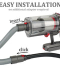 Flexible Crevice Tool And Extension Hose Kit For Cordless Vacuums Gen5 V15 V15s V12 V11 V10 V9 V8 V7 installation view.