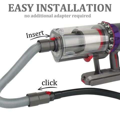 Flexible Crevice Tool And Extension Hose Kit For Cordless Vacuums Gen5 V15 V15s V12 V11 V10 V9 V8 V7 installation view.