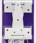 Heavy Duty T Hinges 6 Inch White 2 Pack for doors and gates with mounting screws on purple packaging