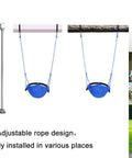 Heavy Duty Kids Rope Swing Seat For Indoor And Outdoor Play With Secure Hooks And Straps 440 Lb Capacity Blue Swing Set