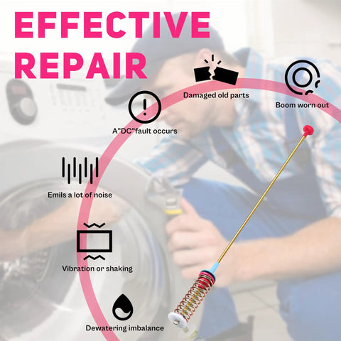 Washer Suspension Rods Twenty Seven Point Six Inch Precision Fit For WA54R7200AV US And WA54R7200AW US Replacement Parts To Cut Noise And Vibrations And Say Bye To Racket For Your Samsung Front Load Laundry Quiet And Running Smooth, steel rod