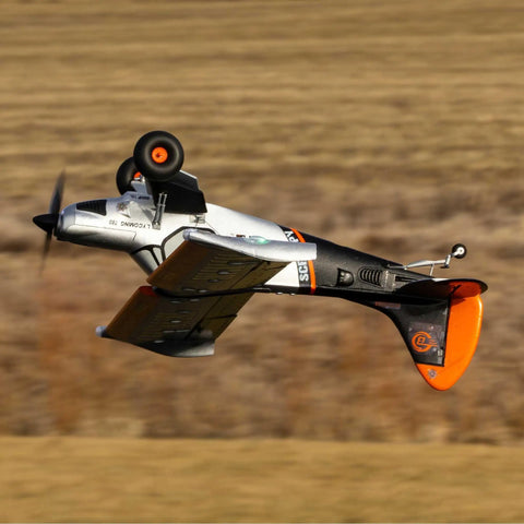 Micro Scrappy 800mm RC Airplane BNF Basic With Flaps And LED Navigation Lights flying inverted.