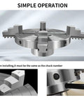 6 Inch Wood Lathe Chuck Set With Four Self Centering Jaws For Woodturning Pro Grade Performance Dual Positive And Negative Jaw Setup