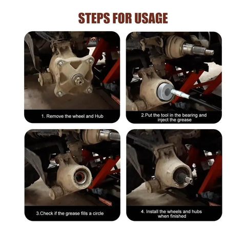 Steps for using 30mm Wheel Bearing Greaser Tool for Can Am Maverick Commander Outlander UTV ATV Bearings 6063 Aluminum Alloy