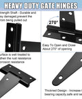 Heavy Duty Shed Door Hinges 6 Inch T Strap With 70 Screws Includes Mounting Hardware Rust Proof Black Powder Coated