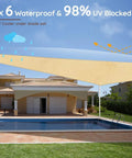 Outdoor Shade Sail 185GSM Polyester Fabric With 98 Percent UV Block Waterproof Sun Shelter over patio and pool