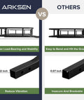 Comparison of Beefy 60 Inch Hitch Cargo Carrier Basket showing stability and thickness vs competitor model, highlighting better design.