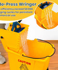 35 Quart Side Press Wringer Mop Bucket Set On Wheels With Industrial Mop For A Workhorse Heavy Duty Floor Cleaning Solution