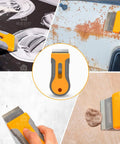Retractable Glass Scraper Kit With 1 Pack Plastic Handle And 20 Extra Razor Blades used for cleaning various surfaces.