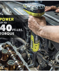 18V Brushless Cordless 1/4 Inch Extended Reach Ratchet Bare Tool Only in use, pro grade quality, long reach for tight spaces