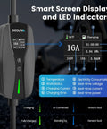 Plug And Play Level 1 And 2 Ev Charger With Adjustable 16 Amp Current And J1772 Connector For Bevs And Phves featuring smart screen display.