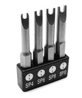 Rock Solid Spanner Drive Screwdriver Bit Set Featuring Sp4 Sp6 Sp8 Sp10 Sizes built from tough chrome vanadium steel.