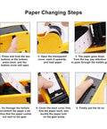 Step-by-step guide for changing paper in 8 Digit Price Tag Gun Manual Labeling Machine With Cartridge Portable Price Marking Tool.