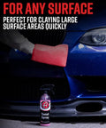 Clay Mitt Combo For Lightning Fast Car Detailing: Detail Spray Lubricant And Medium Grade Clay Mitt shown on car surface