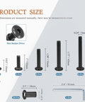M6 Socket Cap Bolt Kit For Furniture, 30 Piece Set With Allen Wrench shown with measurements and hex socket drive detail.