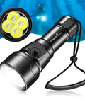 Beast Bright 2500 Lumen Dive Light With 4 Modes Scuba Diving Torch For Underwater Exploration IP68 Waterproof Flashlight