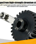 Large Scale RC Pinion Gear Kit M1.5 27T 8mm Bore With 8mm To 5mm Shaft Adapter Sleeve Chromium Steel Motor Gear