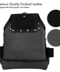 Premium Full Grain Leather Tools Pouch Belt Organizer With Five Pockets For Carpenters And Electricians Heavy Duty