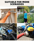Collage showing uses of 150 Piece Stainless Steel Hose Clamp Kit One Quarter To One Half Inch Adjustable Worm Gear Clamps