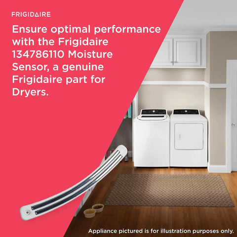 Moisture Sensor Replacement For Dryers 134786110 White Drop-In Replacement Easy Install next to laundry appliances