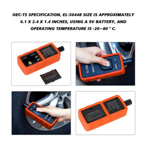 Hella Tough Gm Tpms Relearn Trigger 315 433 Mhz Sensors Fast Wheel Swap Tool For Pickup Trucks And Sedans Robust ABS build in hand, displays specs.