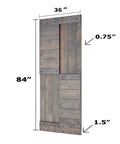 36 Inch By 84 Inch S Series DIY Barn Door With 6.6 Ft Hardware Kit In Smoky Gray Space Saving Sliding Door For Pantries Laundry Rooms Master Bathrooms Walk In Closets And High Traffic Areas front view