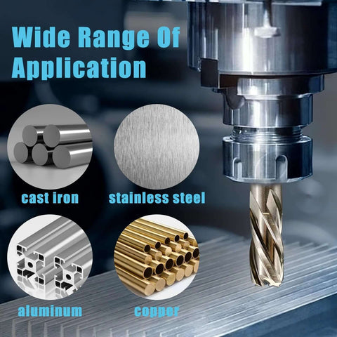 Techhyren 6pc annular cutter set for magnetic drill; M2 HSS, 7/16–1-1/16 dia, 1 in depth