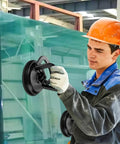 Worker using Beefy 50Lb Heavy Duty Vacuum Lifter For Glass Tile And Mirror, Aluminum Handle With Aviation-Grade Rubber Pads