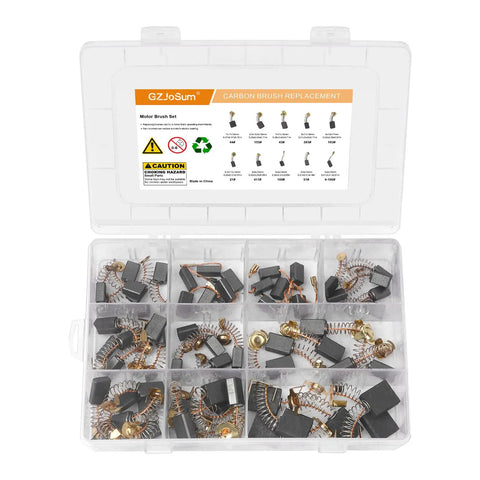 60 Pack Carbon Brushes Set For Power Tools Must Have 10 Size Assortment In Plastic Storage Box Replacement Parts For Electric Hammer Drills