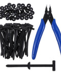 Heavy Duty Nylon Cable Tie Buckle Kit With Flush Cutter Double Sided Self Lock 100 Pcs Universal Zip Ties for Car Repairs