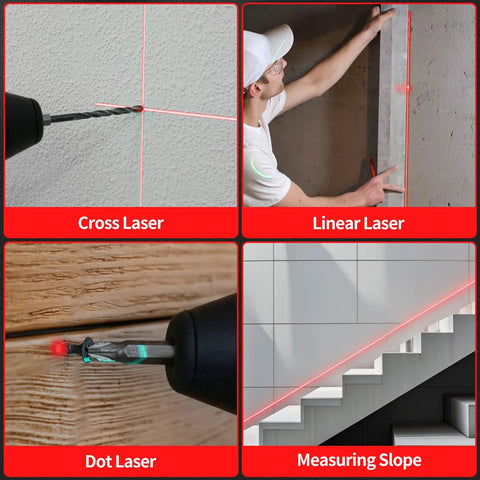 4 In 1 Laser Level With 3 LED Modes Magnetic Torpedo Vials Tripod And 100 Ft Point 30 Ft Line Beam For Framing Tiling And Hanging Projects Pro Grade DIY Tool Built For Fast Accurate Layout. Cross laser modes for wall, drill, dot, and stair alignment.
