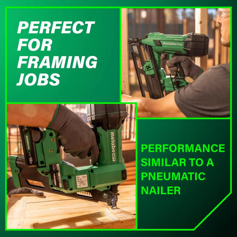 18V MultiVolt Cordless 21 Degree Framing Nailer Kit With 4.0Ah Battery in use for wood framing project
