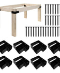 Heavy Duty Workbench Corner Brackets Kit For 2x4 Wood 3 Way Right Angle Brackets Actual 1.5x3.5 Inches Fit Includes Screws.