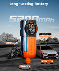 S1 Tire Inflator Portable Air Compressor Cordless Pump With LED Light And Digital Gauge 160 PSI for cars, bikes, orange