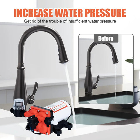 On Demand 110V Water Pressure Pump 5.5 GPM 70 PSI Self Priming Diaphragm Pump for faucet pressure boost